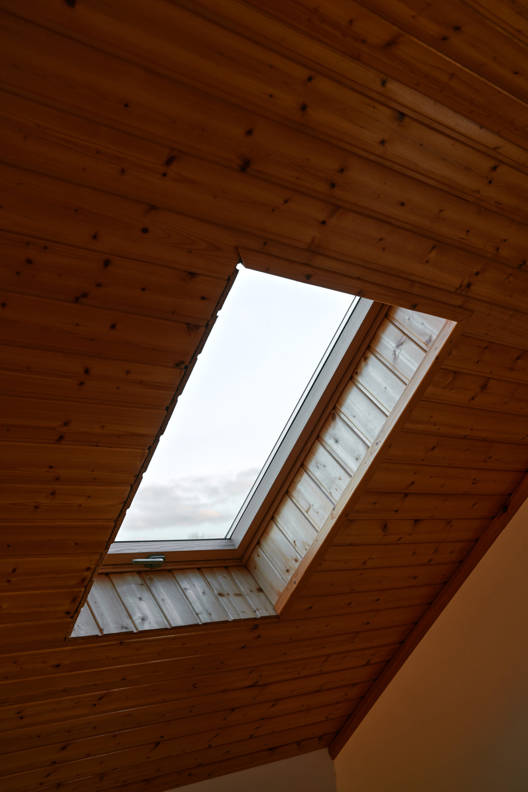 natural light inside the house through the roof window